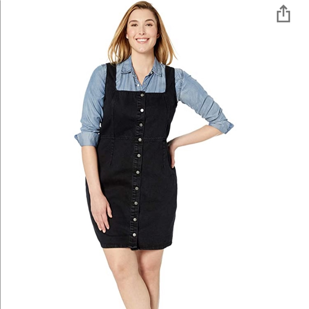 City Chic A-line Denim Button Thru Dress M (18)